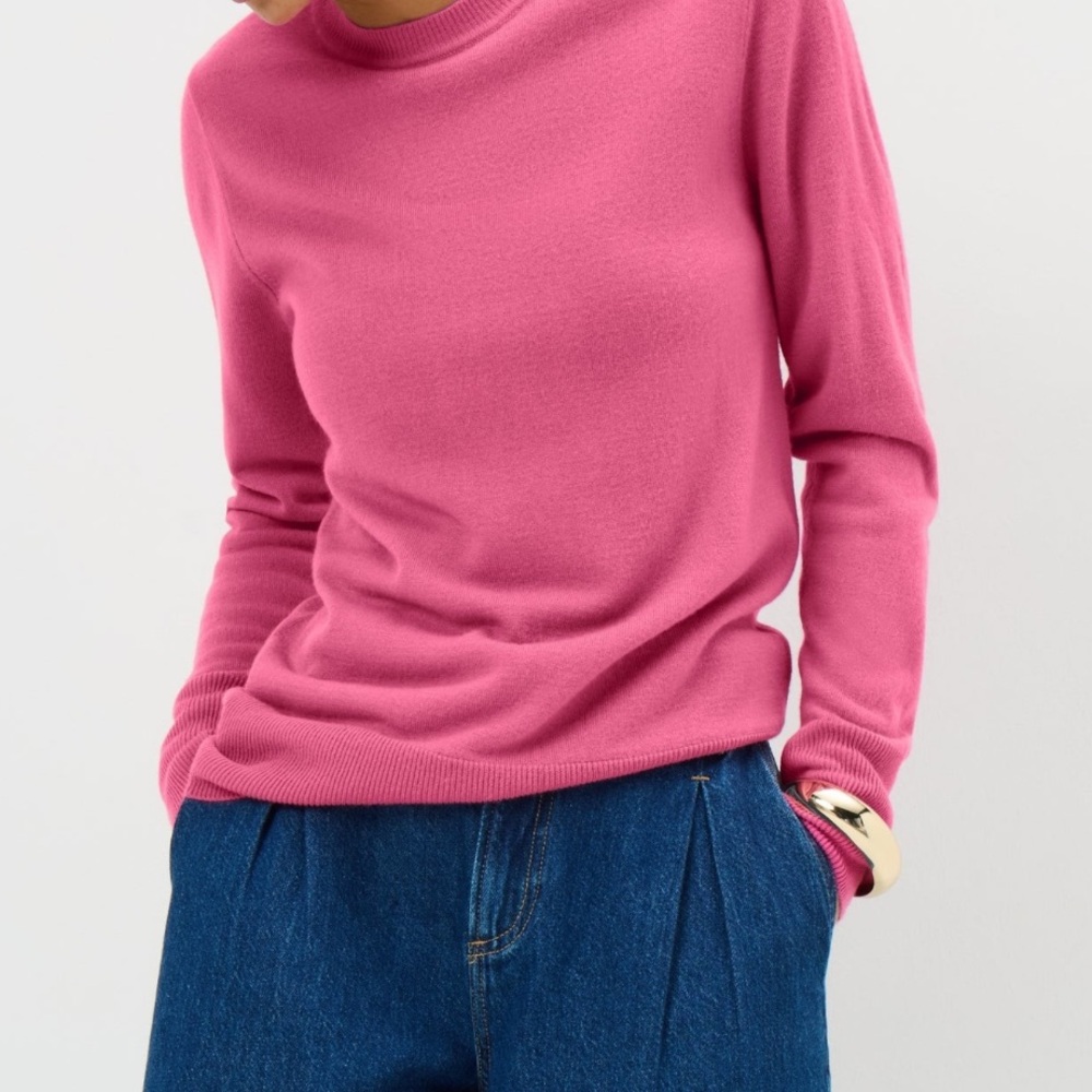 Loro Piana Pink Cotton Waffle Knit Sweater
